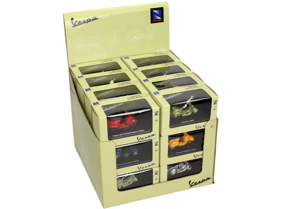 Vespa vehicle models 1:32 set 24 pieces