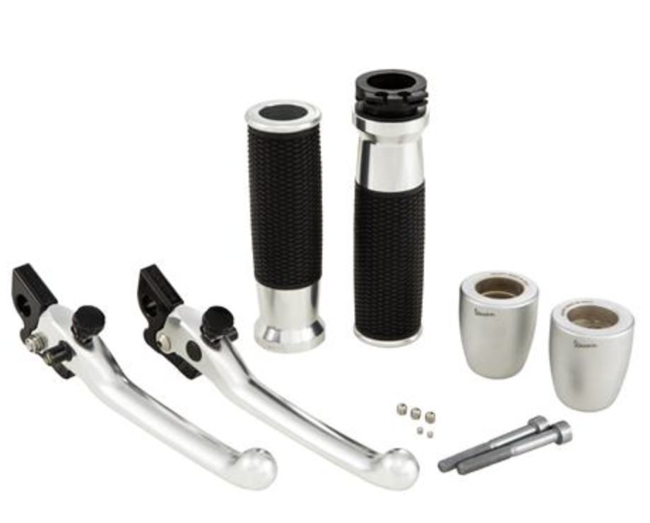 Handlebar kit, aluminum, anodized, set handles, levers and bar ends for Vespa GTS
