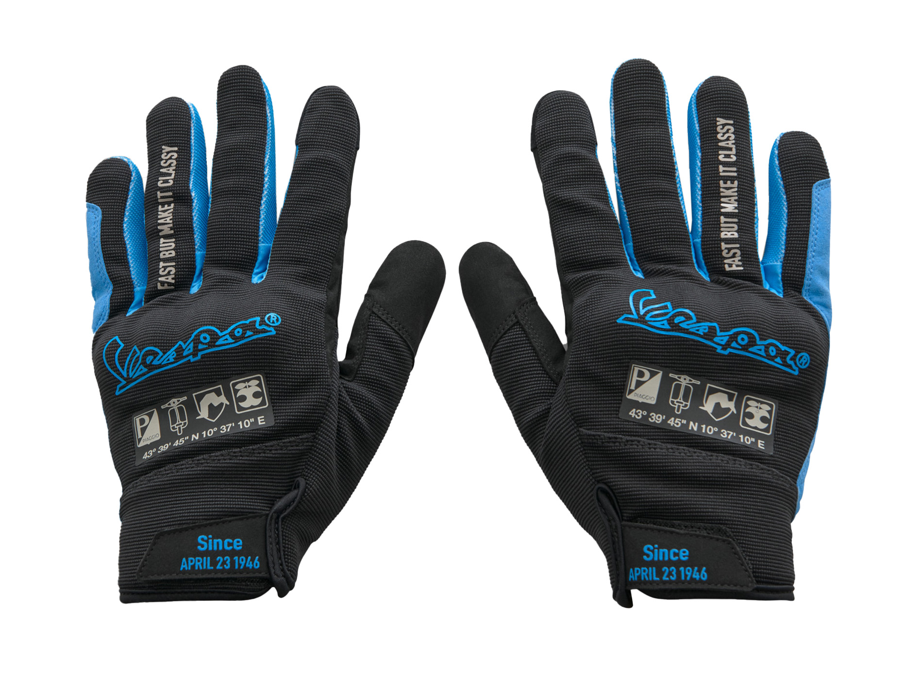 Vespa gloves black blue