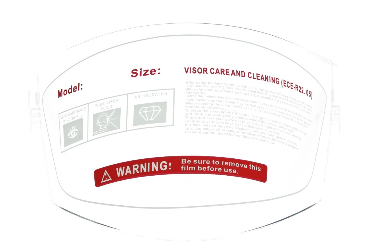 Visor for Piaggio PFJ jet helmet, clear