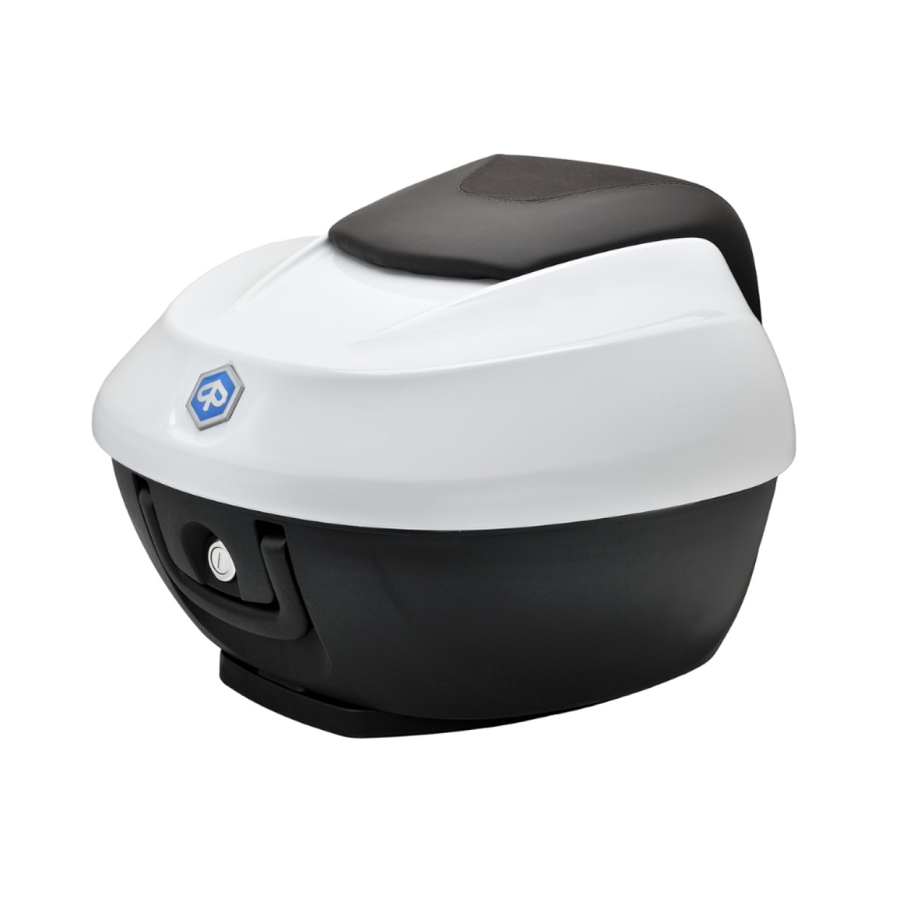 Top Case Kit 36 l. White Luna 533 Original Piaggio for Beverly HPE (incl. mounting plate)