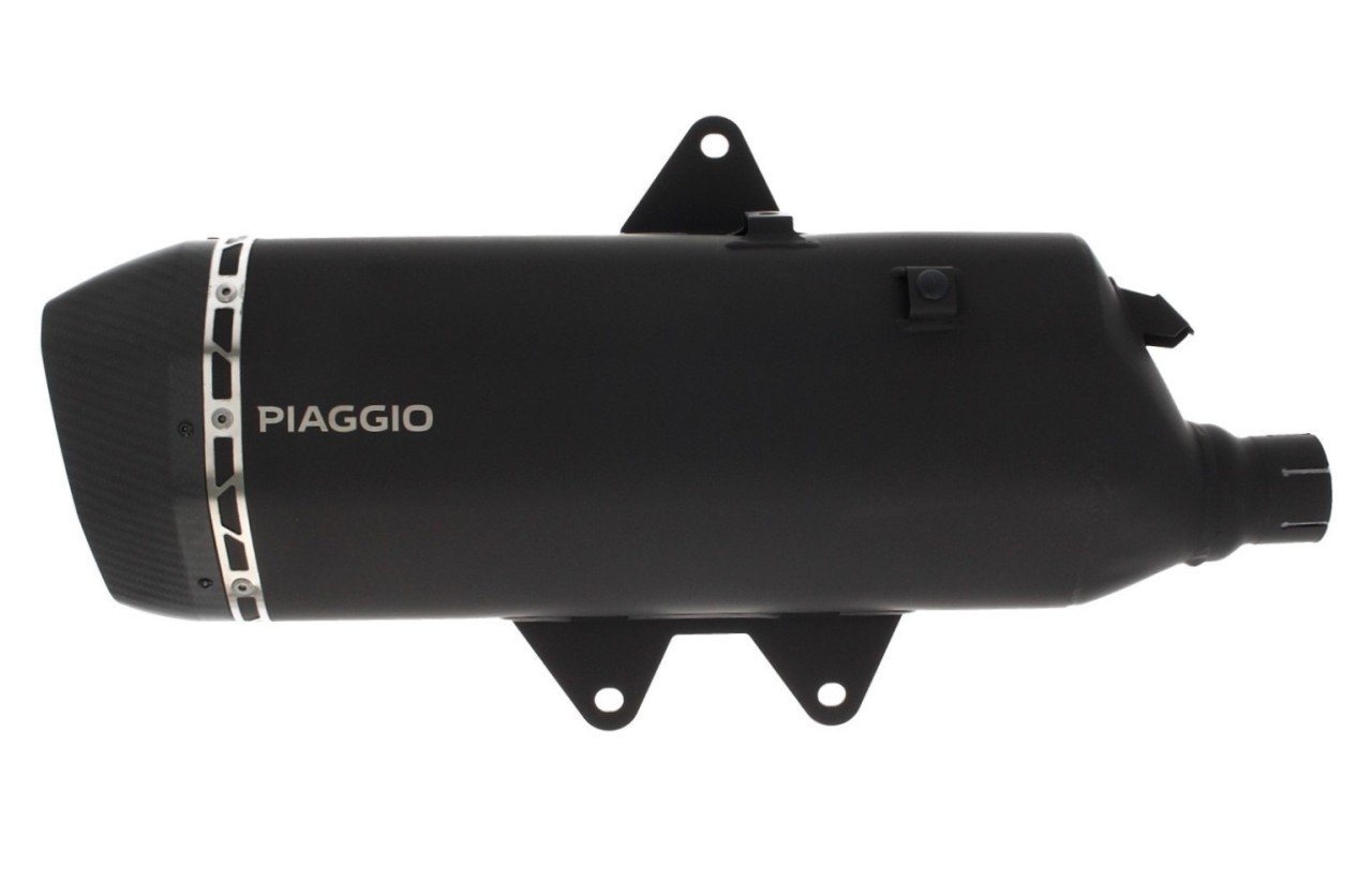 Slip-on silencer stainless steel black for Piaggio MP3 HPE 400